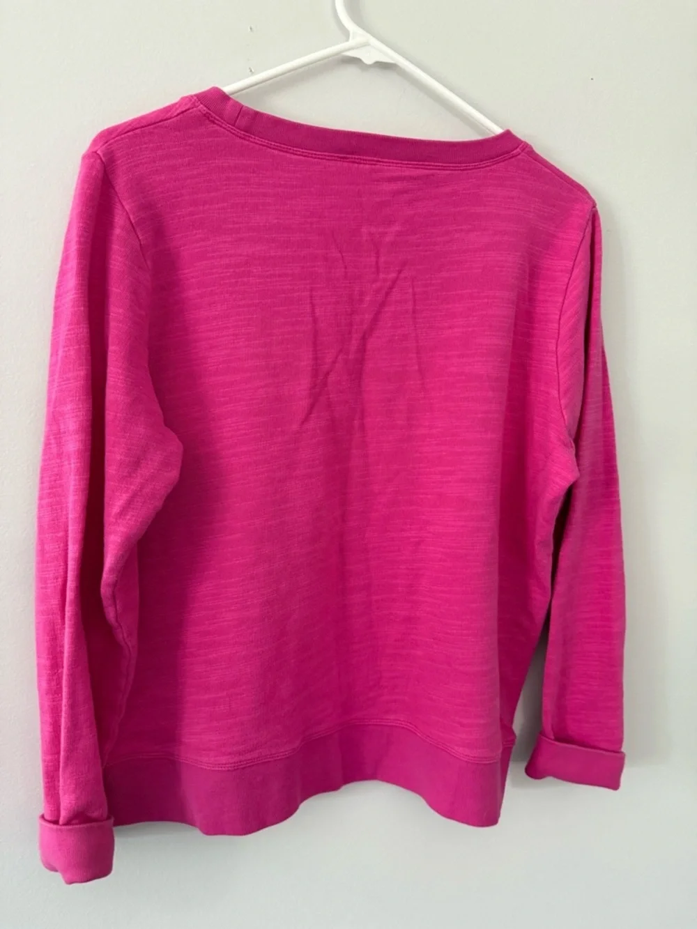 J. Crew Crewneck Sweatshirt Sweater Pullover Cotton Fuchsia Pink Knit Size S M